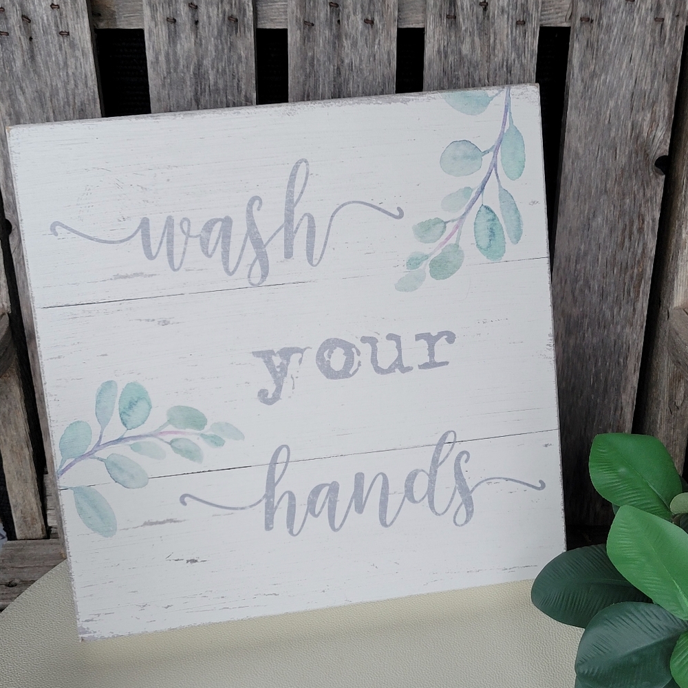 Chic 'Wash Your Hands' Wall Art by Sixtrees - Picture 6 of 7